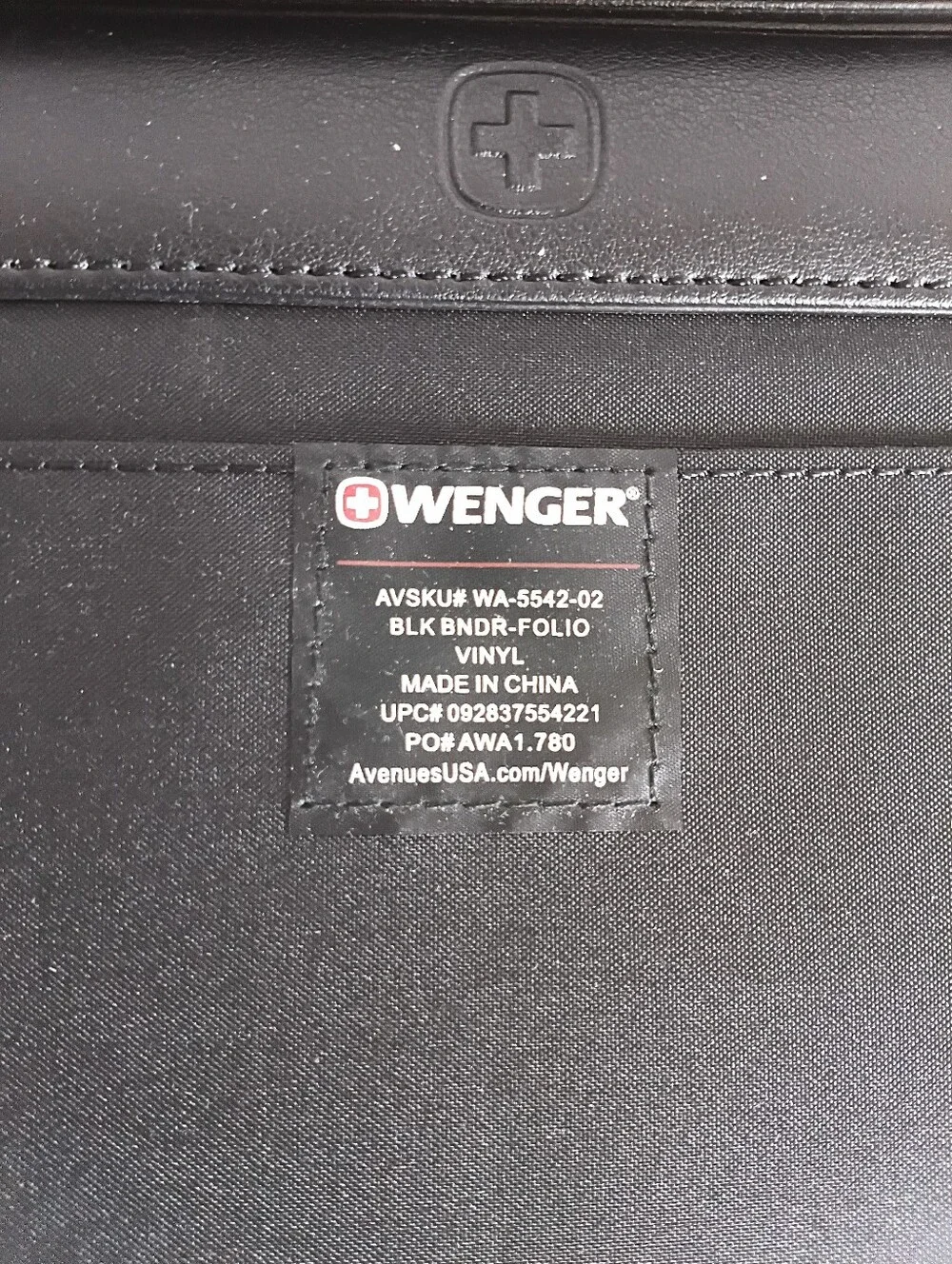 Swiss Army Wenger Black Zip Around Planner Portfolio Organizer